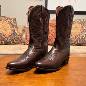 Dan Post Dark Brown Leather Cowboy Boots